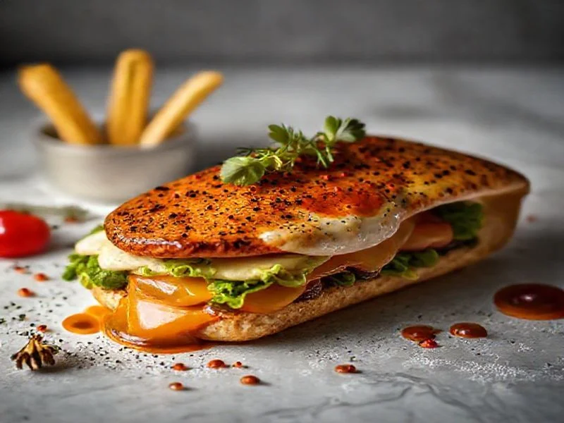 Chef's hand preparing food